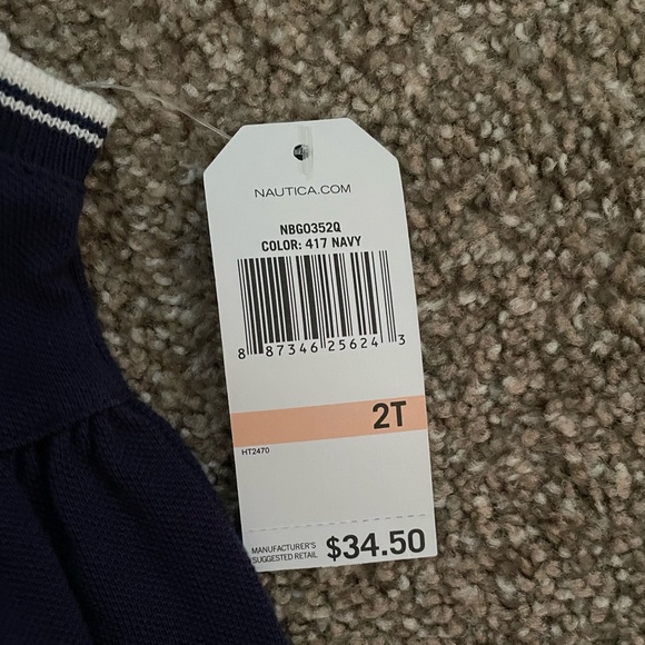 NWT Nautica Navy Blue Striped Dress - Picture 3 of 6